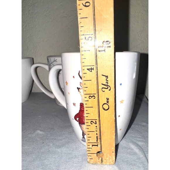 Set Of 3 Holiday Reindeer Ceramic Mugs - Picture 3 of 4